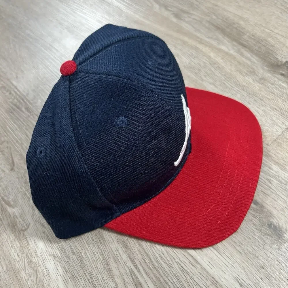 Vintage Atlanta Braves Hat Snapback MLB Baseball Blue‎ Red Wool Blend Cap